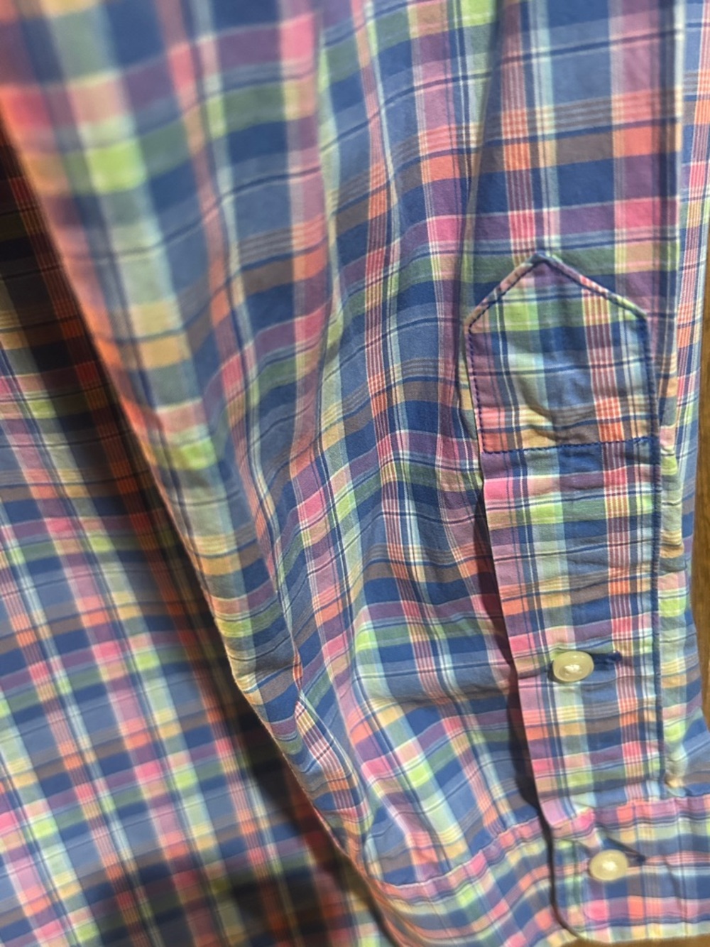 Lauren Ralph Lauren Pink Plaid Oxford Shirt Women’s L – Multicolor Button Down - Picture 7 of 10